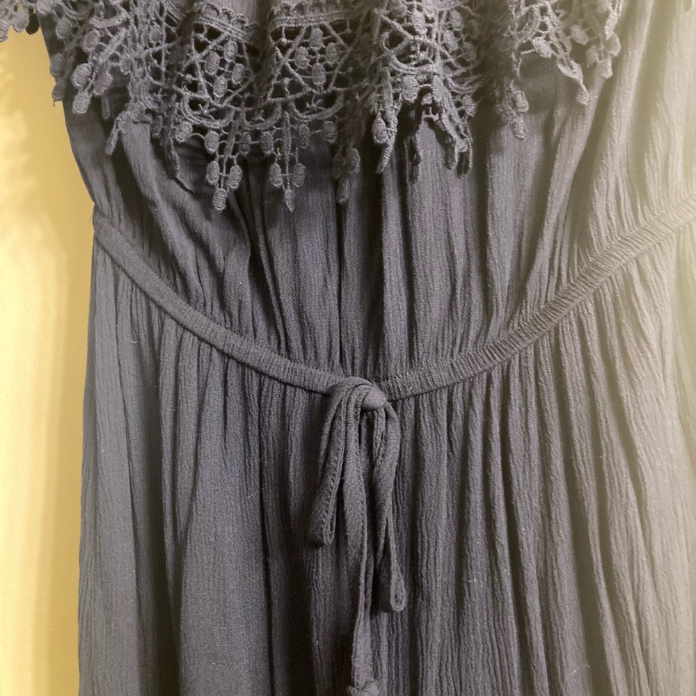 Jolt Navy Blue Jumpsuit with Lace Detail